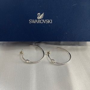 Silver Hoop Earrings with Swarovski crystal